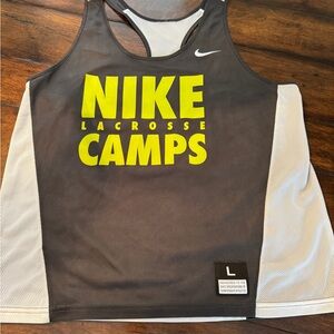 Reversible Nike Lacrosse Camps Tank Top - Gray and Yellow-Size L